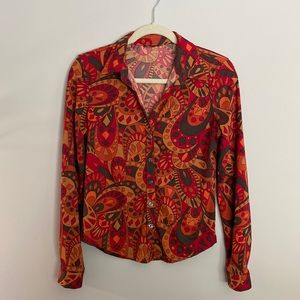 Funky Orange 70s Top